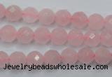 CRQ263 15.5 inches 8mm faceted round rose quartz beads