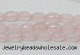 CRQ39 15.5 inches 6*10mm faceted rice natural rose quartz beads