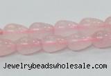 CRQ61 15.5 inches 8*10mm teardrop natural rose quartz beads wholesale