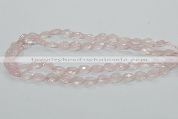 CRQ86 15.5 inches 10*14mm faceted teardrop natural rose quartz beads