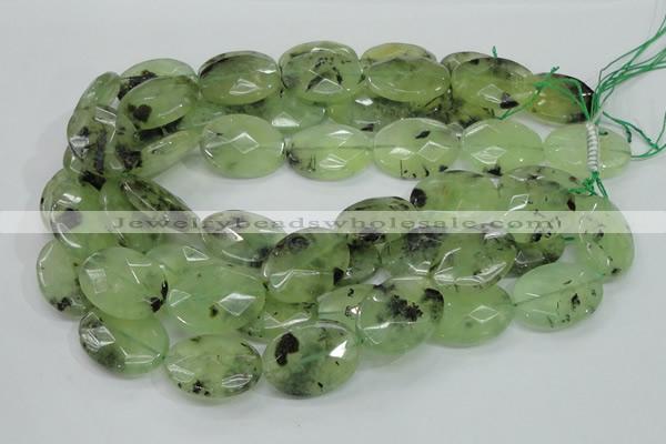 CRU116 15.5 inches 22*30mm faceted oval green rutilated quartz beads