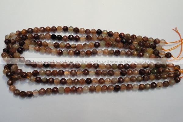 CRU651 15.5 inches 6mm round Multicolor rutilated quartz beads