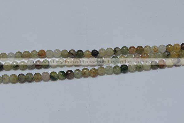 CRU901 15.5 inches 6mm round green rutilated quartz beads wholesale
