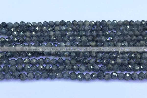 CRZ1174 15 inches 4mm faceted round sapphire beads