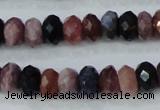 CRZ522 15.5 inches 4*6mm faceted rondelle natural ruby sapphire beads