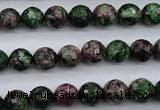 CRZ551 15.5 inches 9mm faceted round Chinese ruby zoisite beads