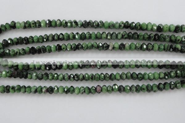 CRZ702 15 inches 5*8mm faceted rondelle ruby zoisite gemstone beads