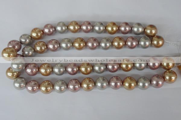 CSB103 15.5 inches 16mm round mixed color shell pearl beads