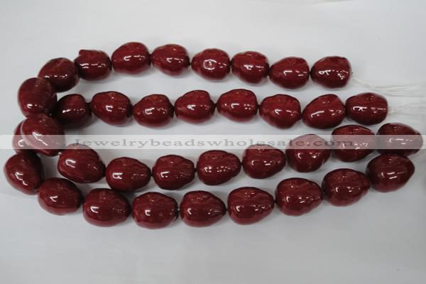 CSB131 15.5 inches 18*22mm nuggets shell pearl beads wholesale