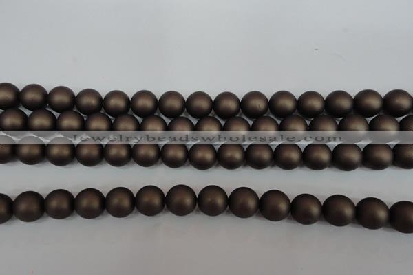 CSB1332 15.5 inches 8mm matte round shell pearl beads wholesale