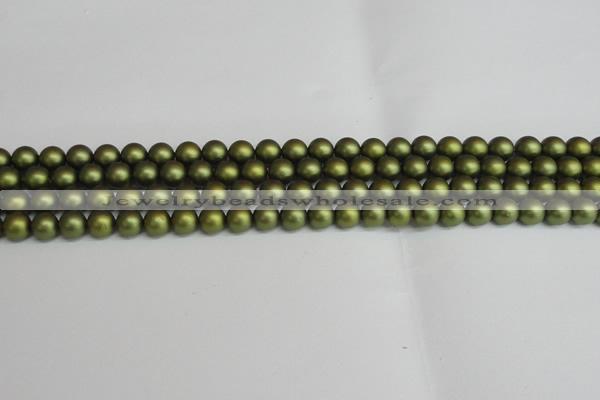 CSB1396 15.5 inches 6mm matte round shell pearl beads wholesale