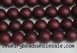 CSB1450 15.5 inches 4mm matte round shell pearl beads wholesale