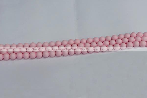 CSB1620 15.5 inches 4mm round matte shell pearl beads wholesale