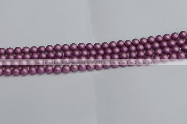 CSB1631 15.5 inches 6mm round matte shell pearl beads wholesale