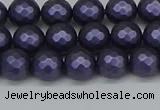 CSB1891 15.5 inches 6mm faceted round matte shell pearl beads