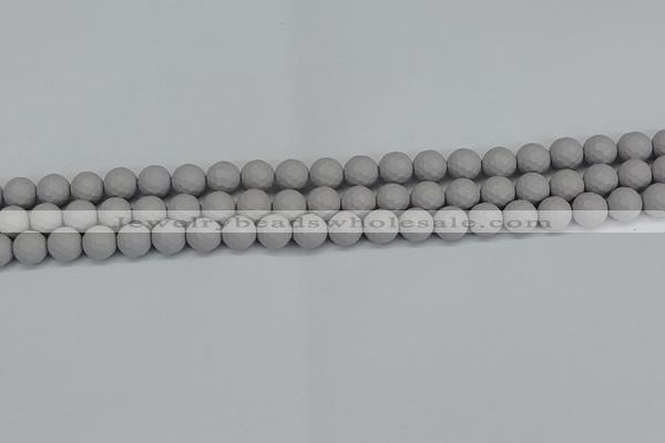 CSB1941 15.5 inches 6mm faceted round matte shell pearl beads
