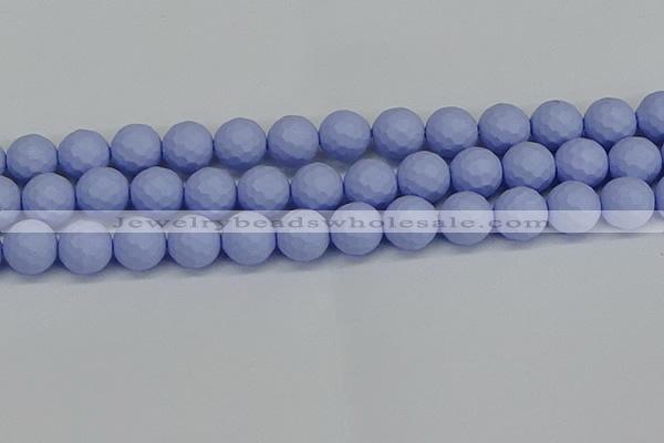 CSB1964 15.5 inches 12mm faceted round matte shell pearl beads