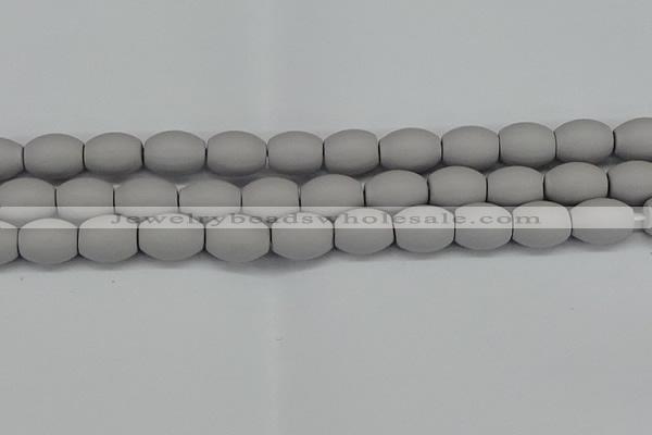 CSB2105 15.5 inches 10*14mm rice matte shell pearl beads