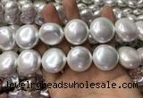 CSB2131 15.5 inches 25mm flat round shell pearl beads wholesale