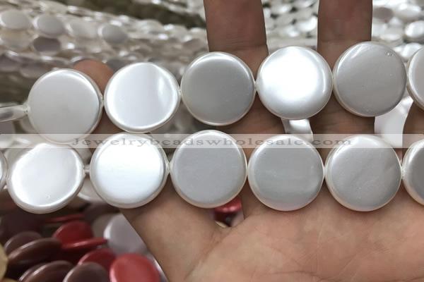 CSB2144 15.5 inches 30mm coin shell pearl beads wholesale