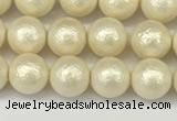 CSB2211 15.5 inches 6mm round wrinkled shell pearl beads wholesale