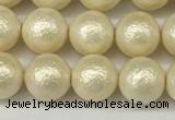 CSB2212 15.5 inches 8mm round wrinkled shell pearl beads wholesale