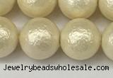 CSB2214 15.5 inches 12mm round wrinkled shell pearl beads wholesale