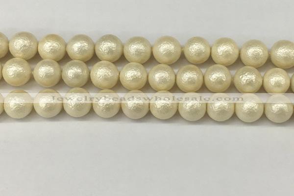CSB2214 15.5 inches 12mm round wrinkled shell pearl beads wholesale