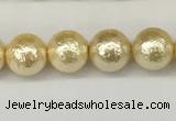 CSB2221 15.5 inches 6mm round wrinkled shell pearl beads wholesale