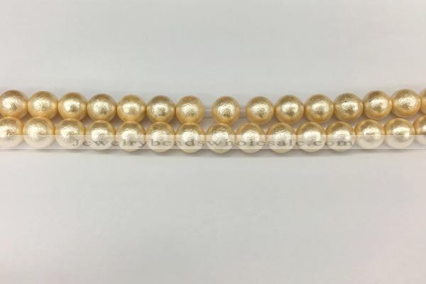 CSB2222 15.5 inches 8mm round wrinkled shell pearl beads wholesale