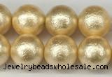 CSB2223 15.5 inches 10mm round wrinkled shell pearl beads wholesale
