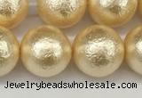 CSB2225 15.5 inches 14mm round wrinkled shell pearl beads wholesale
