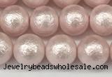 CSB2232 15.5 inches 8mm round wrinkled shell pearl beads wholesale
