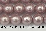 CSB2241 15.5 inches 6mm round wrinkled shell pearl beads wholesale