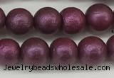 CSB2252 15.5 inches 8mm round wrinkled shell pearl beads wholesale