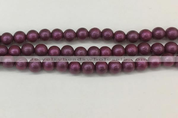 CSB2253 15.5 inches 10mm round wrinkled shell pearl beads wholesale