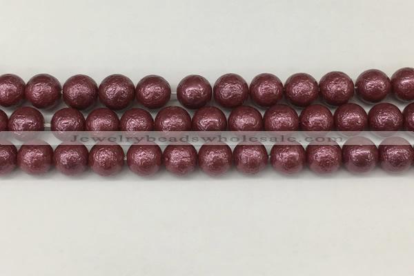 CSB2263 15.5 inches 10mm round wrinkled shell pearl beads wholesale