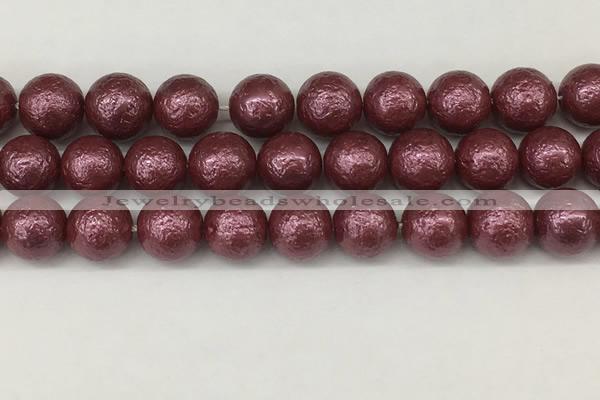 CSB2266 15.5 inches 16mm round wrinkled shell pearl beads wholesale