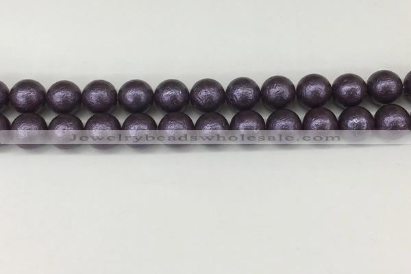 CSB2273 15.5 inches 10mm round wrinkled shell pearl beads wholesale
