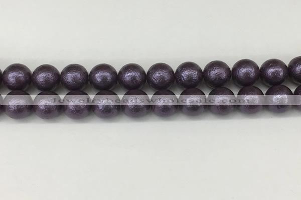 CSB2274 15.5 inches 12mm round wrinkled shell pearl beads wholesale