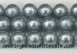 CSB2280 15.5 inches 4mm round wrinkled shell pearl beads wholesale