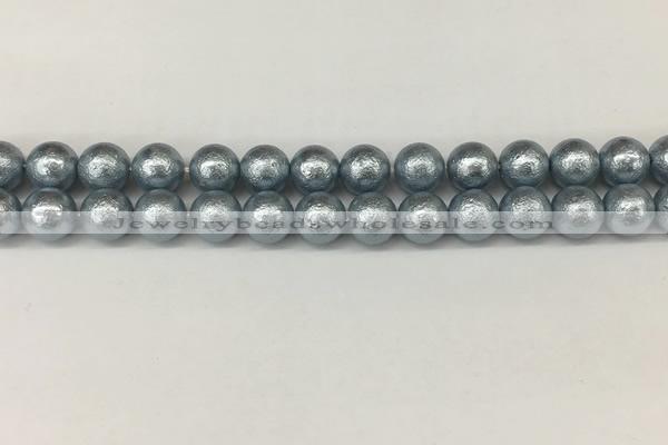 CSB2282 15.5 inches 8mm round wrinkled shell pearl beads wholesale