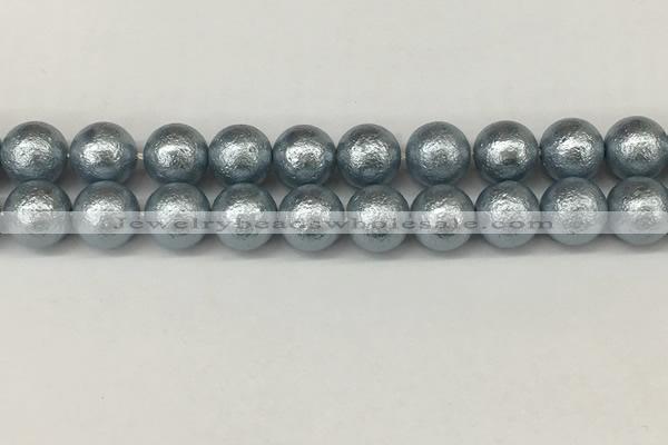 CSB2285 15.5 inches 14mm round wrinkled shell pearl beads wholesale