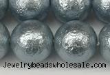CSB2286 15.5 inches 16mm round wrinkled shell pearl beads wholesale