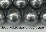 CSB2294 15.5 inches 12mm round wrinkled shell pearl beads wholesale
