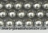 CSB2300 15.5 inches 4mm round wrinkled shell pearl beads wholesale