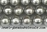 CSB2301 15.5 inches 6mm round wrinkled shell pearl beads wholesale