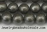 CSB2321 15.5 inches 6mm round wrinkled shell pearl beads wholesale