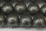 CSB2322 15.5 inches 8mm round wrinkled shell pearl beads wholesale