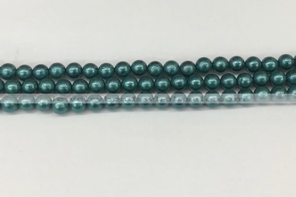 CSB2330 15.5 inches 4mm round wrinkled shell pearl beads wholesale